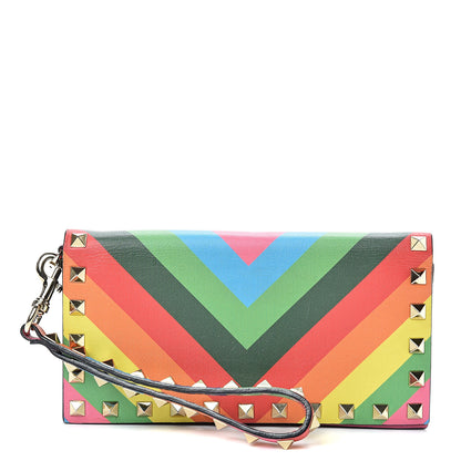 Valentino Garavani Vitello 1973 Rockstud Wristlet Wallet Multicolor 1 of 10