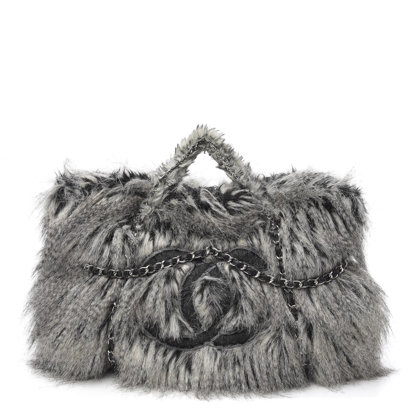Arctic Fantasy Fur Large Tote Grey