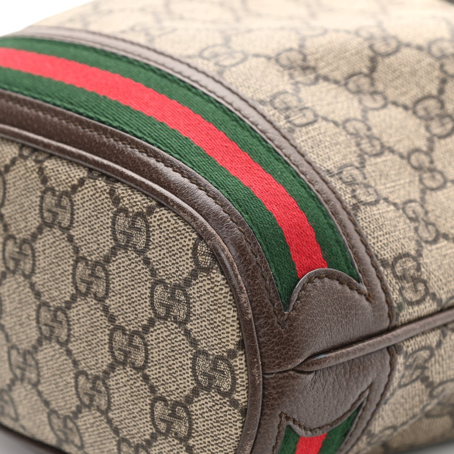 Gucci GG Supreme Monogram Web Small Ophidia Bucket Bag Brown 11 of 16