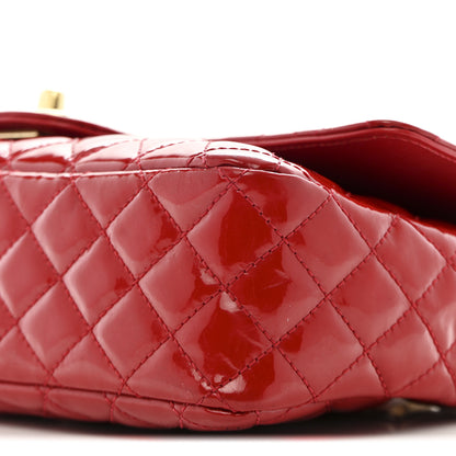 Chanel Patent Calfskin Quilted Valentine Charms Medium Single Flap Red 10 of 11