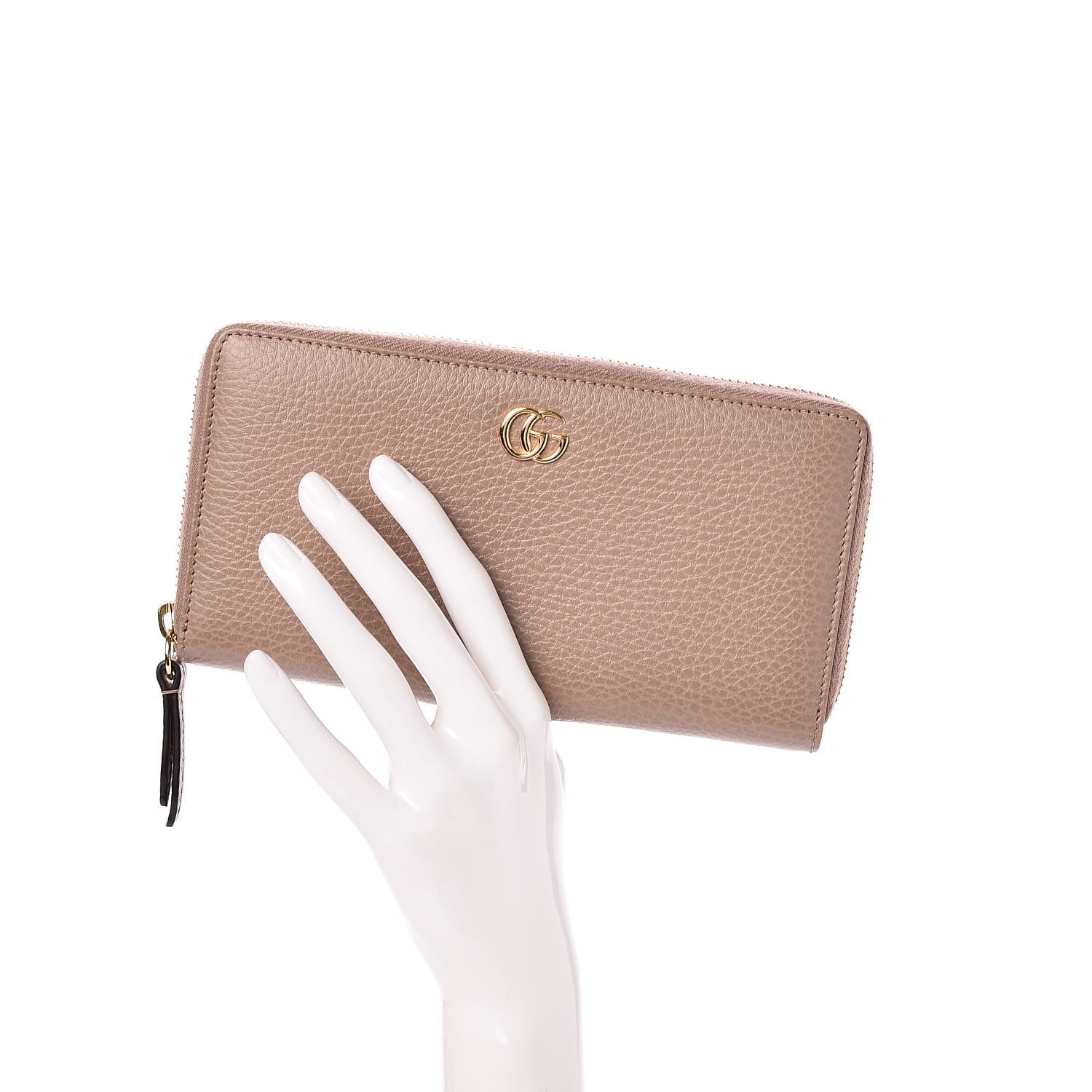 Gucci Dollar Calfskin GG Marmont Zip Around Wallet Porcelain Rose 2 of 8