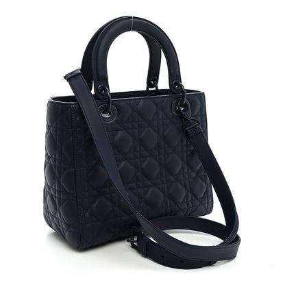 Christian Dior Ultra Matte Calfskin Cannage Medium Lady Dior Blue 3 of 10