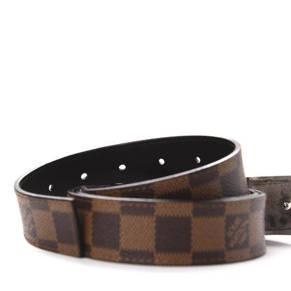 Louis Vuitton Damier Ebene LV Paris Buckle Belt 100 40 Silver 4 of 6