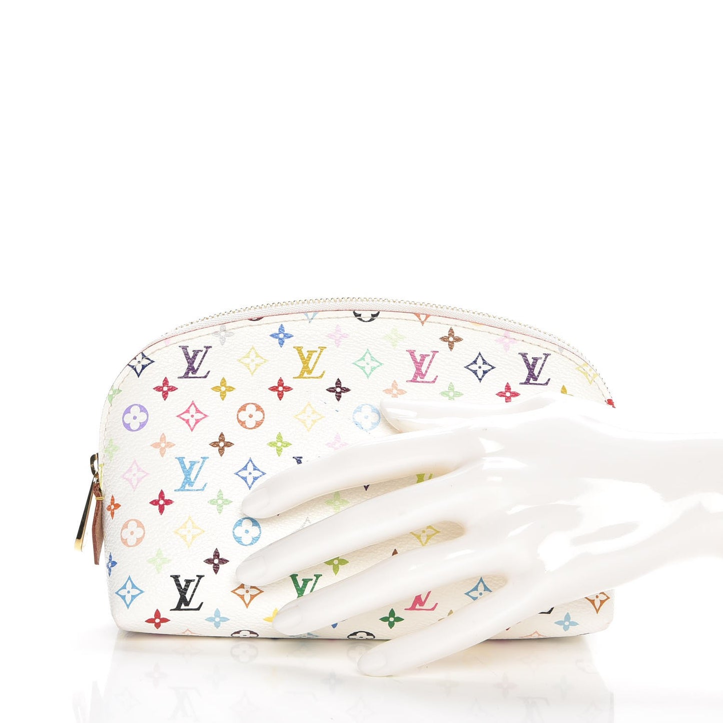 Monogram Multicolor Cosmetic Pouch White Litchi