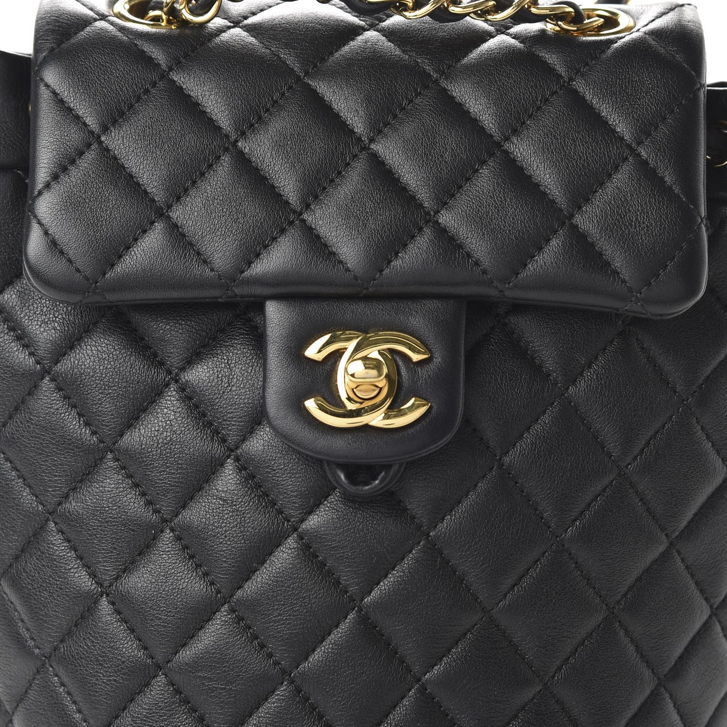 Calfskin Quilted Mini Urban Spirit Backpack Black