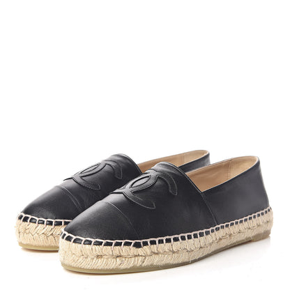 Chanel Lambskin CC Espadrilles 37 Black 3 of 10
