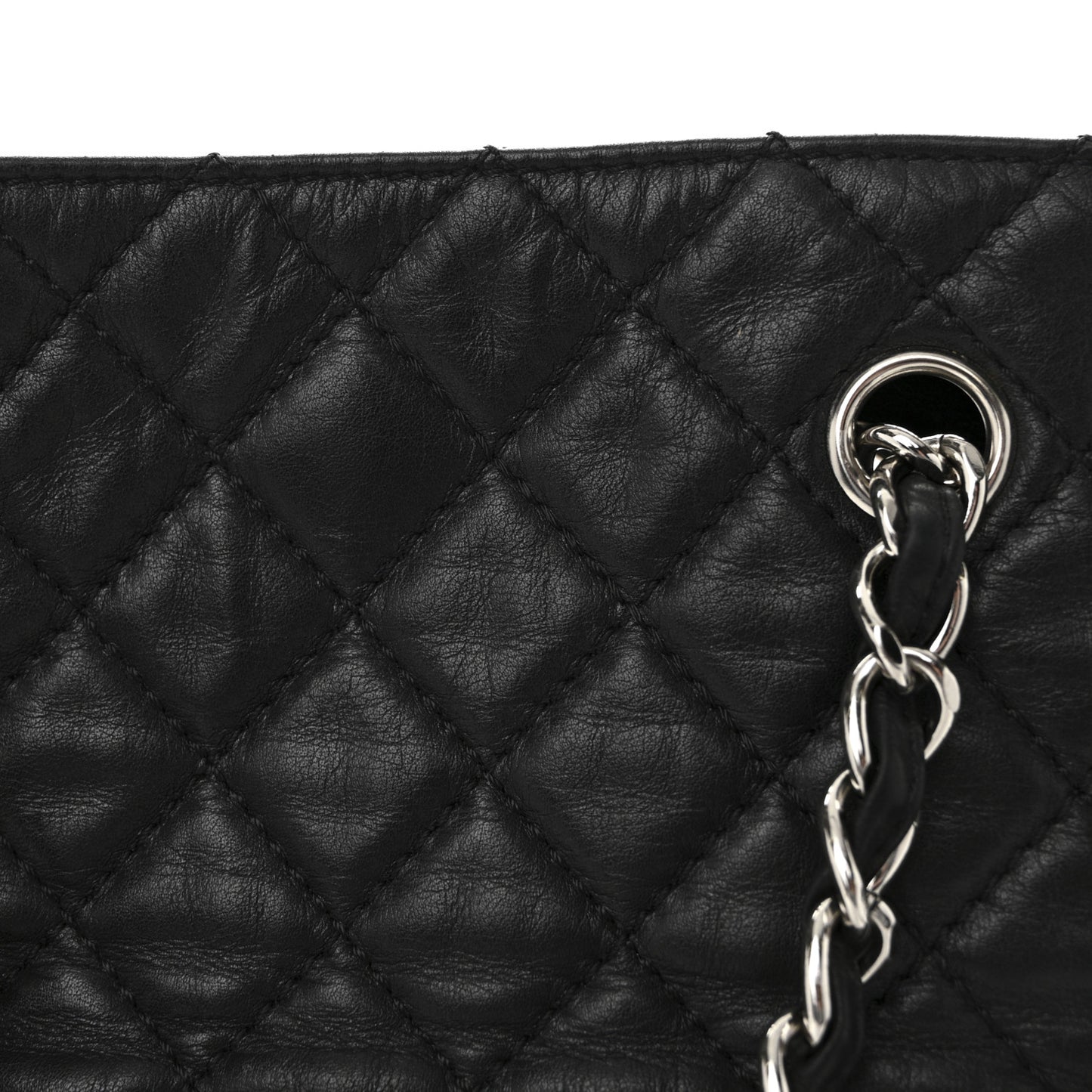 Calfskin Quilted In The Business North South Tote Black Black