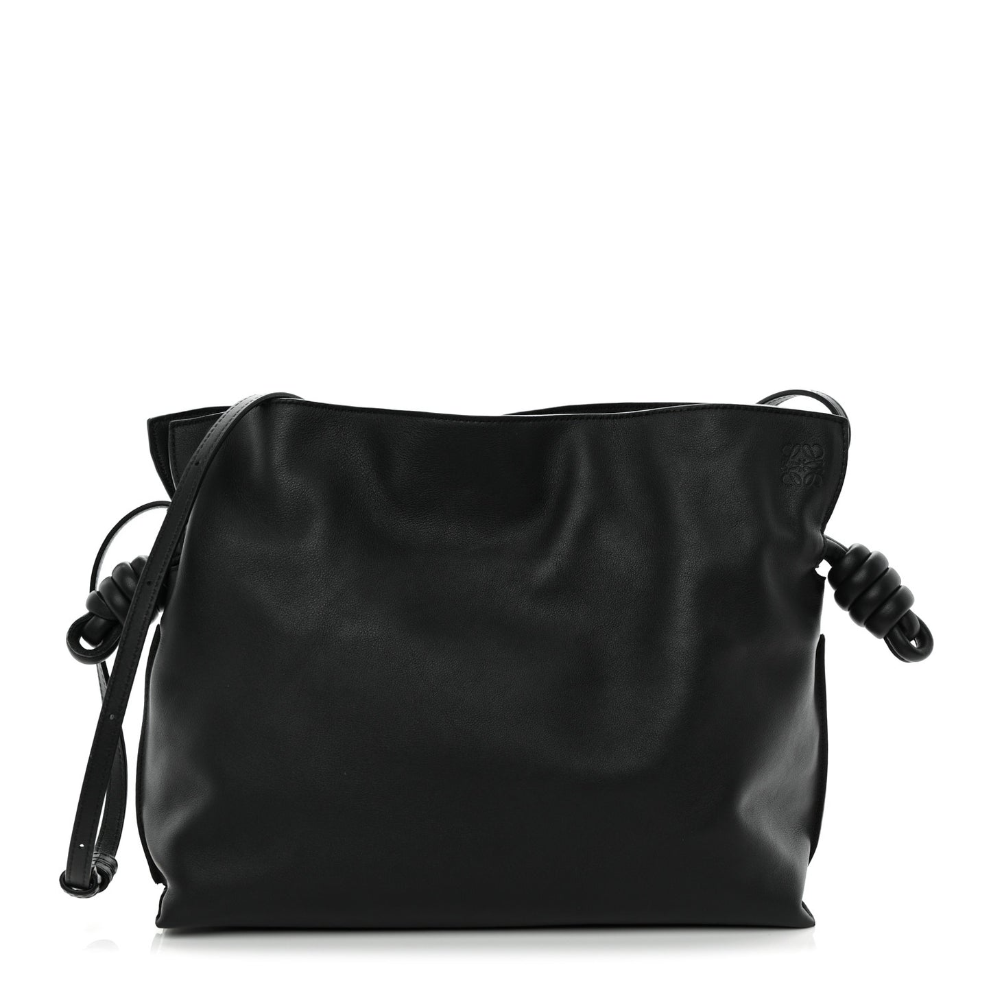 Nappa Medium Flamenco Knot Bag Black