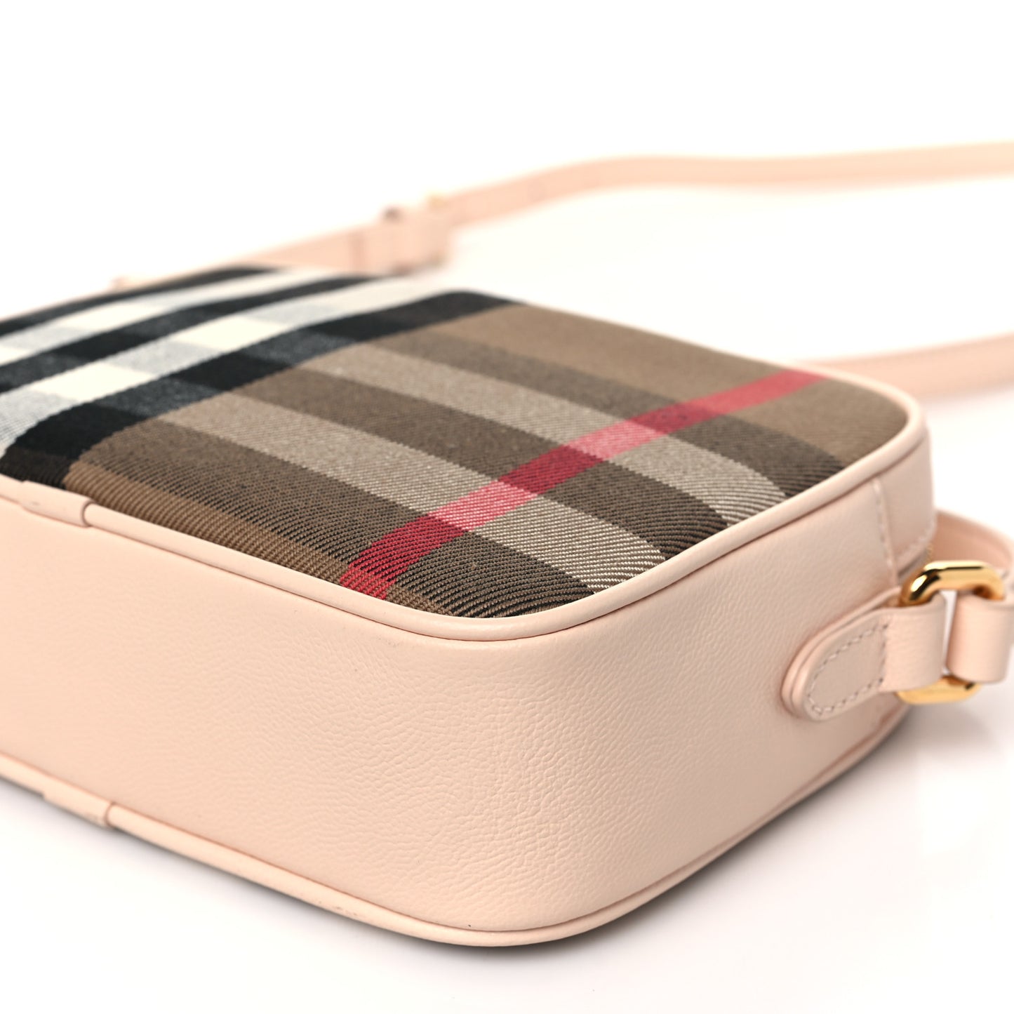Calfskin House Check Small Camera Bag Pale Cameo