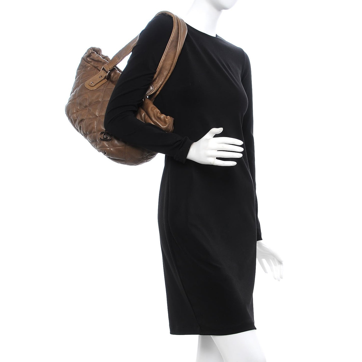Lambskin Quilted Cloudy Bundle East West Tote Beige