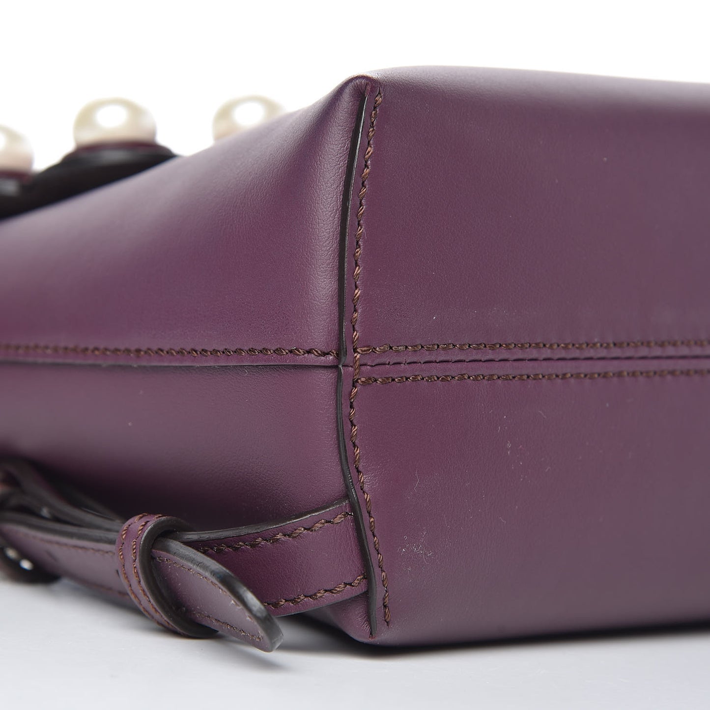 Vitello Century Pearl Bi-Color Scalloped Mini Back to School Backpack Amarone Black Cherry