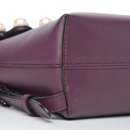 Fendi Vitello Century Pearl Bi-Color Scalloped Mini Back to School Backpack Amarone Black Cherry 10 of 12