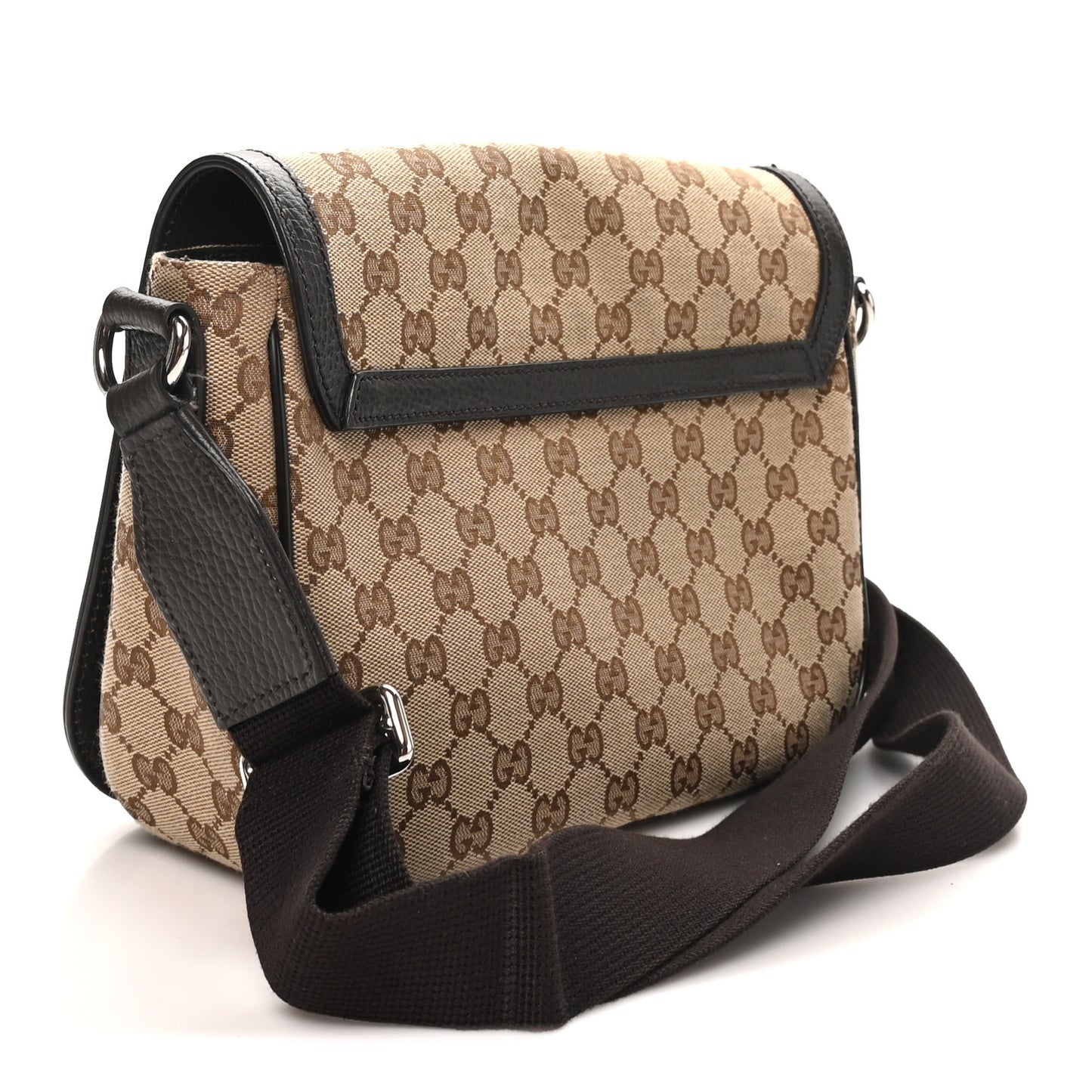 Monogram Flap Messenger Bag Beige Dark Brown