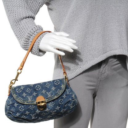 Louis Vuitton Monogram Denim Mini Pleaty Blue 2 of 7