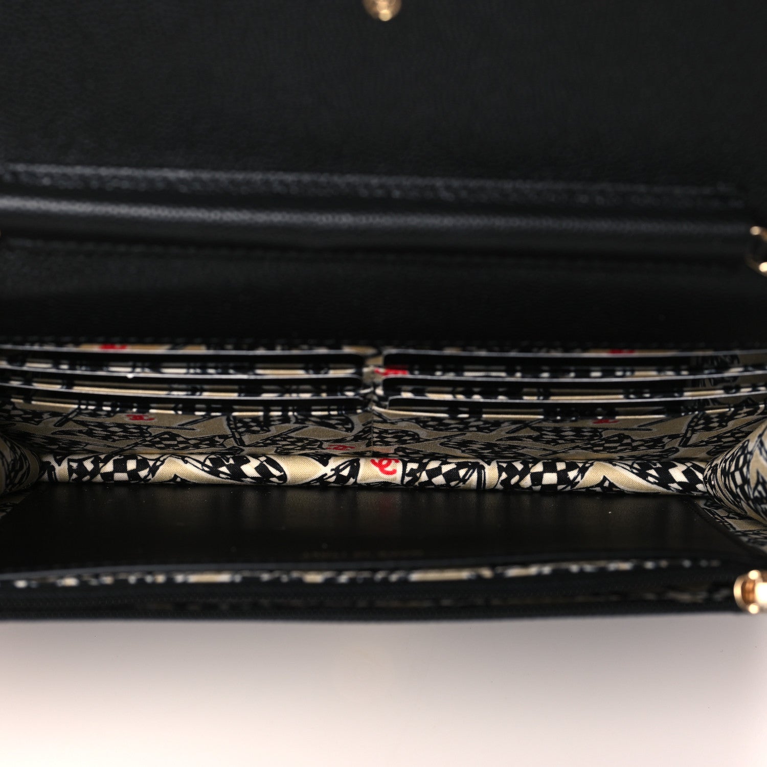 Chanel Caviar Quilted Striated CC Wallet On Chain WOC Black 4 of 11