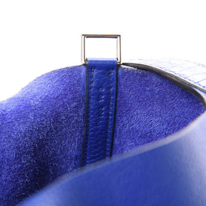 Hermes Taurillon Clemence Matte Alligator Picotin Lock Touch 22 MM Bleu Electrique 6 of 11