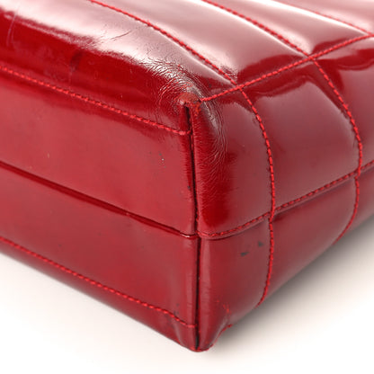 Chanel Patent Chocolate Bar CC Tote Red 9 of 17
