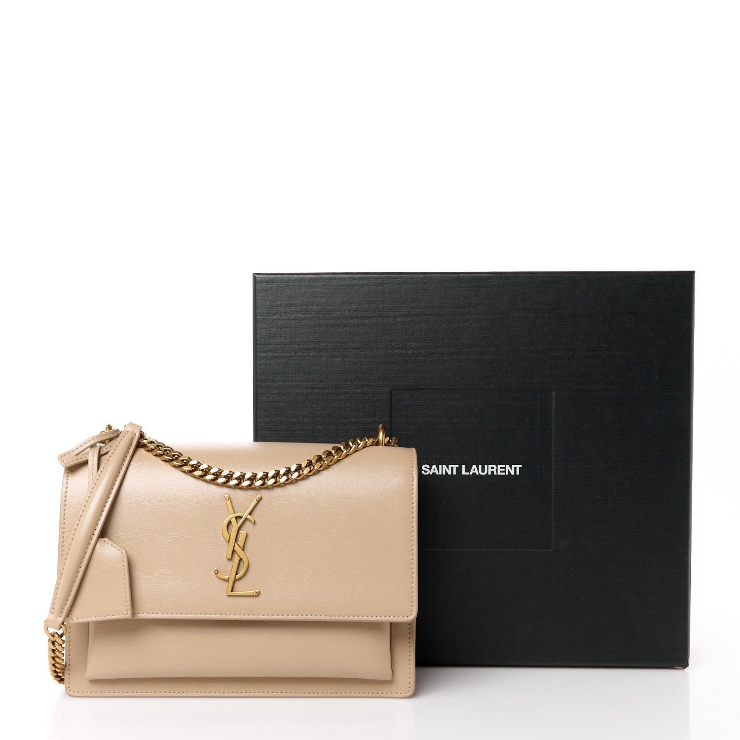 Saint Laurent Calfskin Medium Monogram Sunset Dark Beige 13 of 13