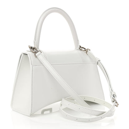 Balenciaga Shiny Box Calfskin Tonal B Small Hourglass Top Handle Bag White 3 of 9