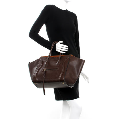 Celine Shiny Grained Calfskin Medium Phantom Luggage Brown 2 of 12