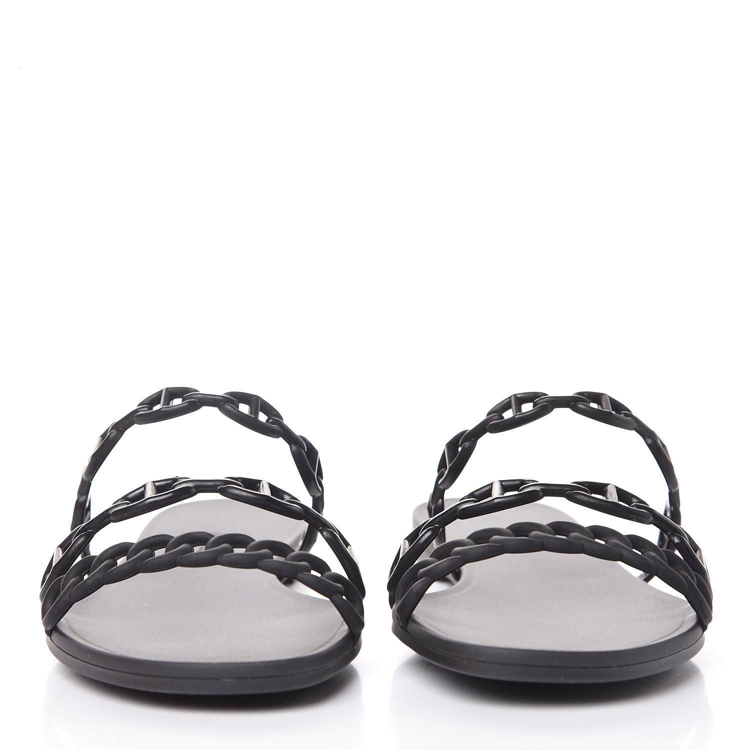 Hermes Rubber Chaine d'Ancre Rivage Sandals 39 Black 2 of 8