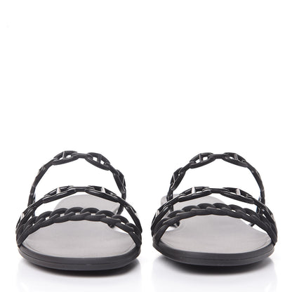Hermes Rubber Chaine d'Ancre Rivage Sandals 39 Black 2 of 8