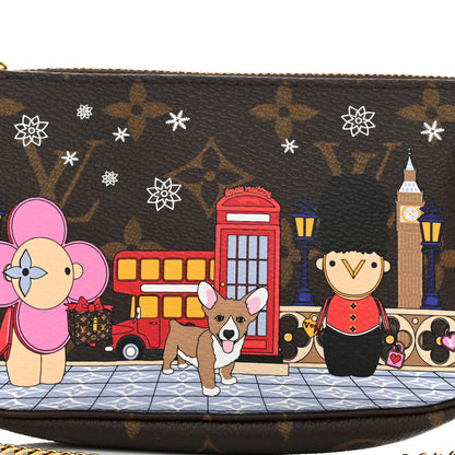 Louis Vuitton Monogram 2021 Christmas Animation London Mini Pochette Accessories Red 8 of 10