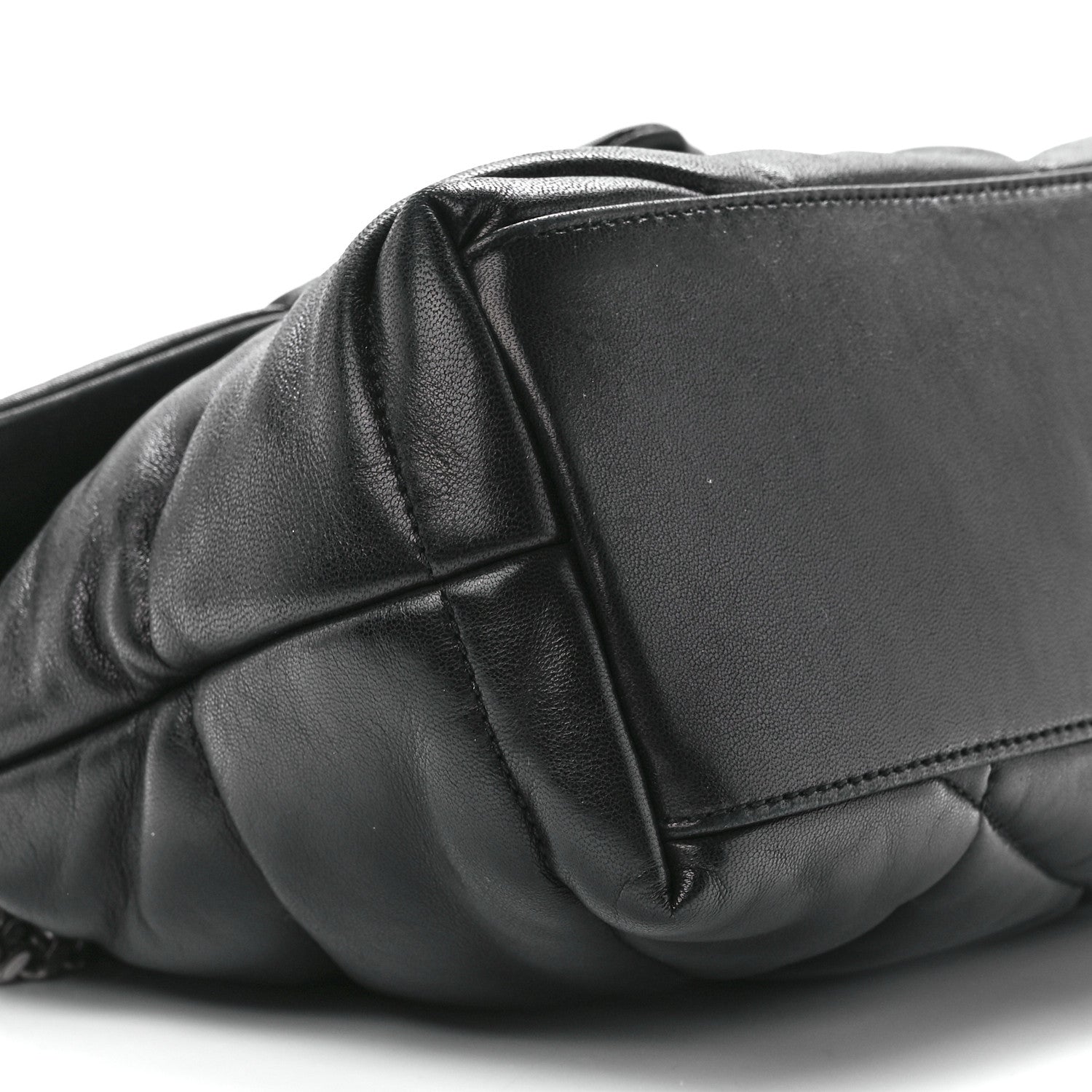 Saint Laurent Lambskin Quilted Small Loulou Puffer Monogram Chain Satchel Black 11 of 12