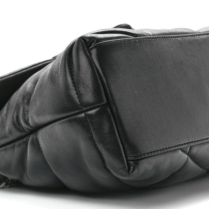 Saint Laurent Lambskin Quilted Small Loulou Puffer Monogram Chain Satchel Black 11 of 12