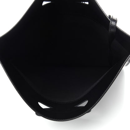 Balenciaga Calfskin Printed Kitten Plastic Bag Shopper S Black 6 of 9