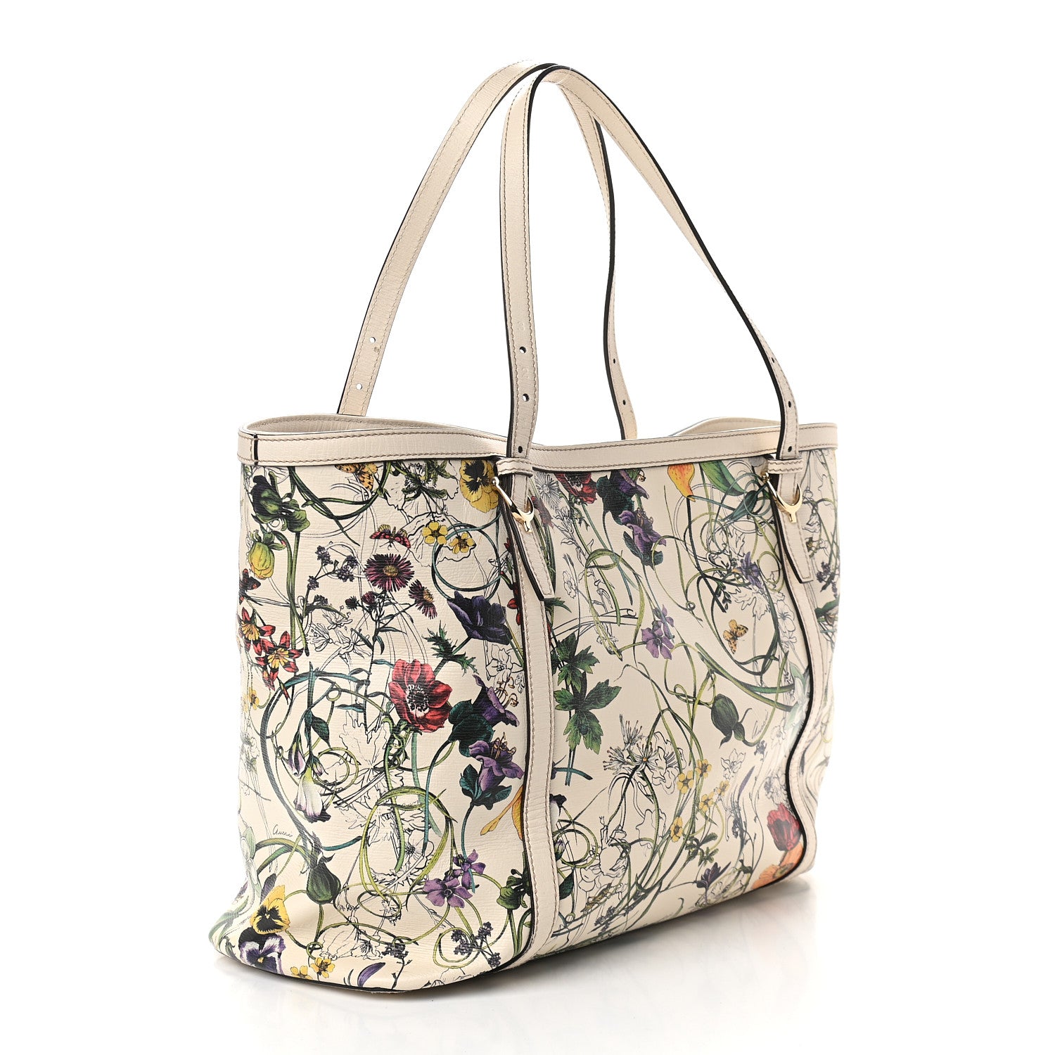 Gucci Calfskin Flora Infinity Medium Nice Tote Off White 3 of 10