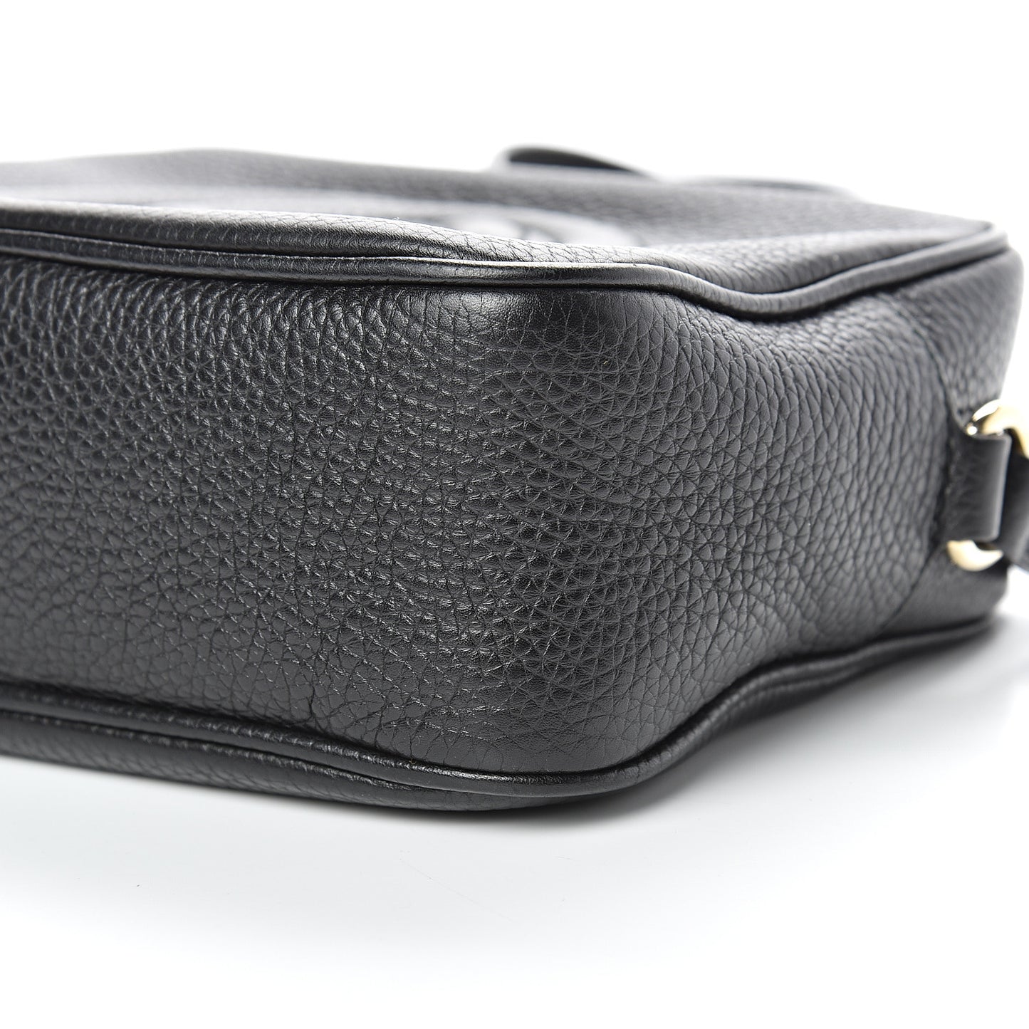Pebbled Calfskin Small Soho Disco Bag Black