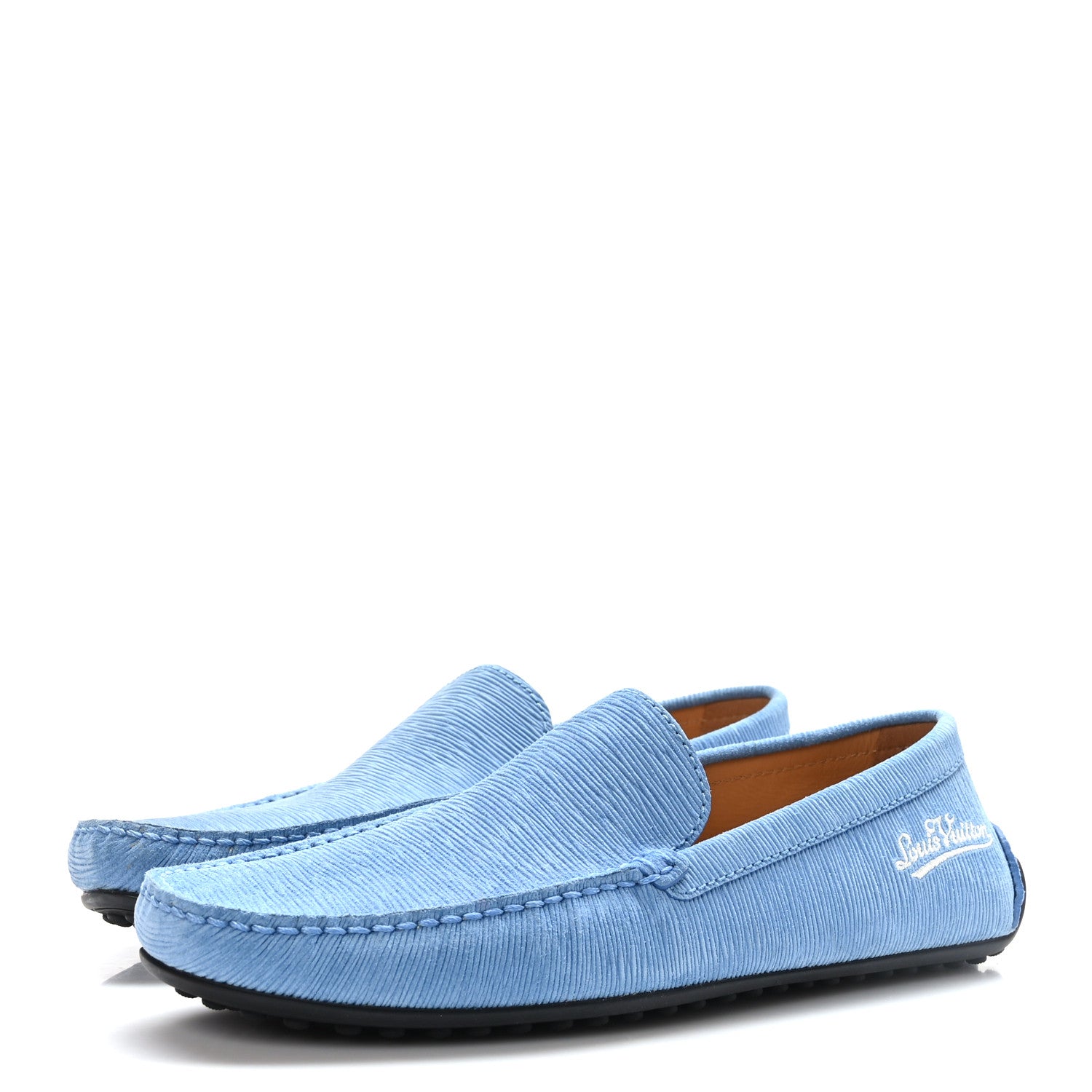 Louis Vuitton Suede Mens Car Shoe Moccasin Loafers 7.5 3 of 8