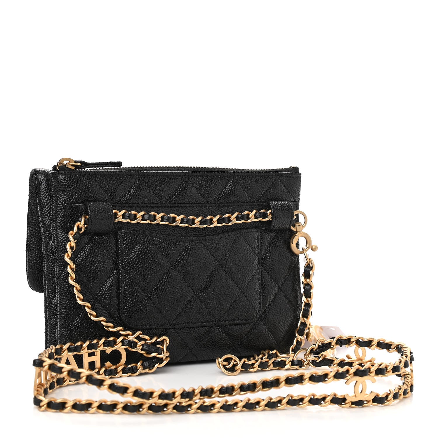 Chanel Shiny Caviar Pick Me Up Flap Belt Bag Black 3 of 12