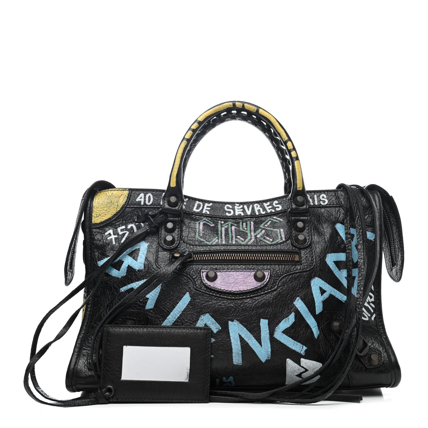 Balenciaga Agneau Graffiti All Over Classic Hardware S City Black Multicolor 1 of 4