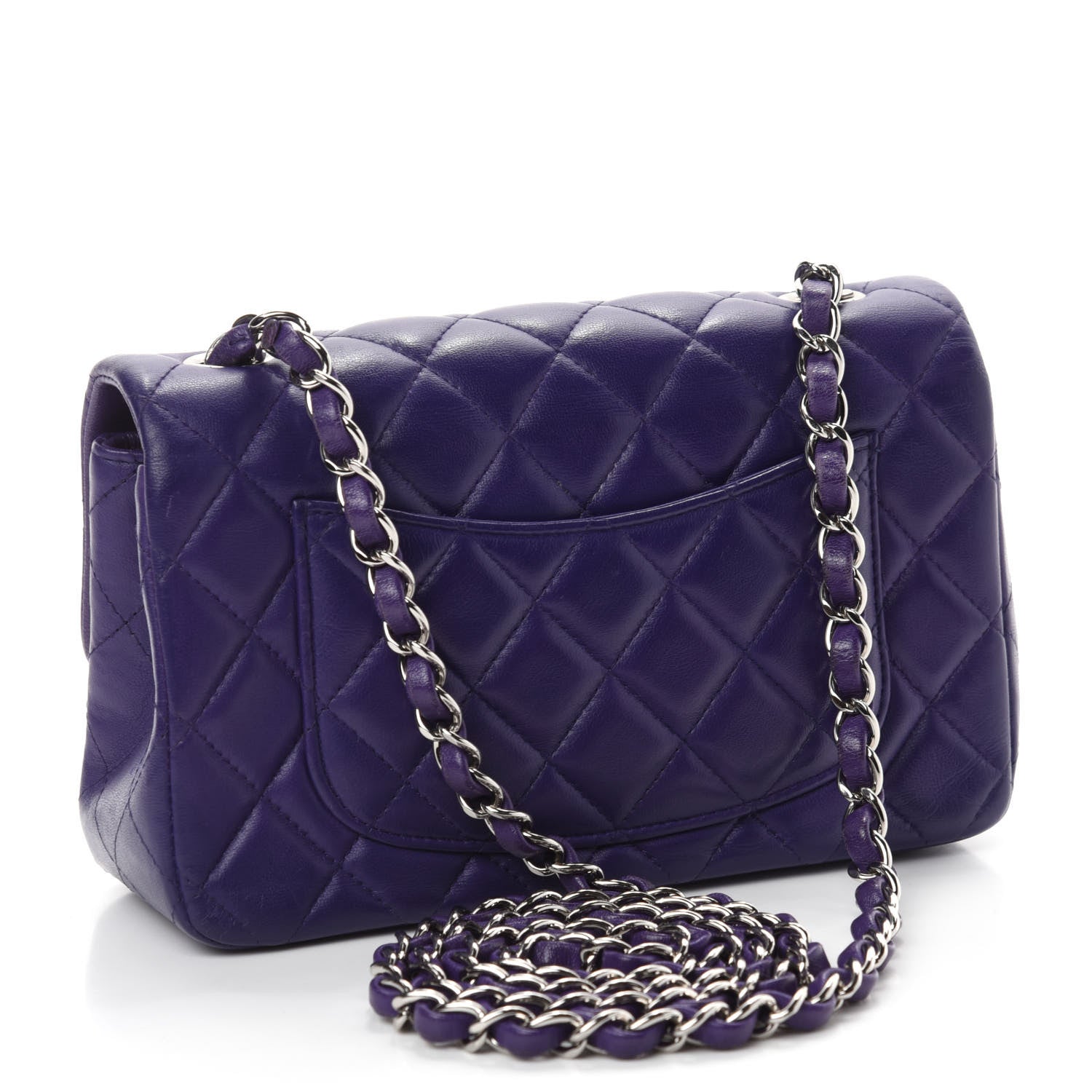Chanel Lambskin Quilted Mini Rectangular Flap Purple 3 of 11