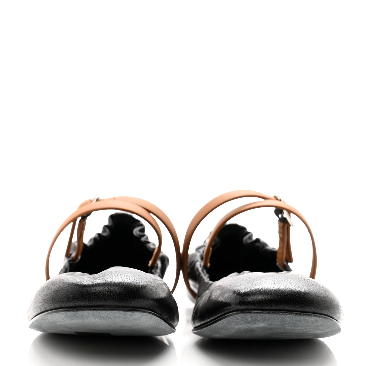 Hermes Nappa Jolly Ballet Flats 38 Black Naturel 2 of 10