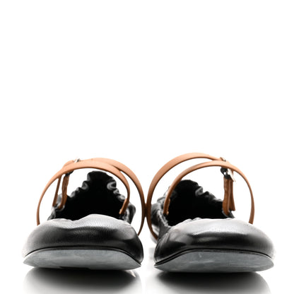 Hermes Nappa Jolly Ballet Flats 38 Black Naturel 2 of 10