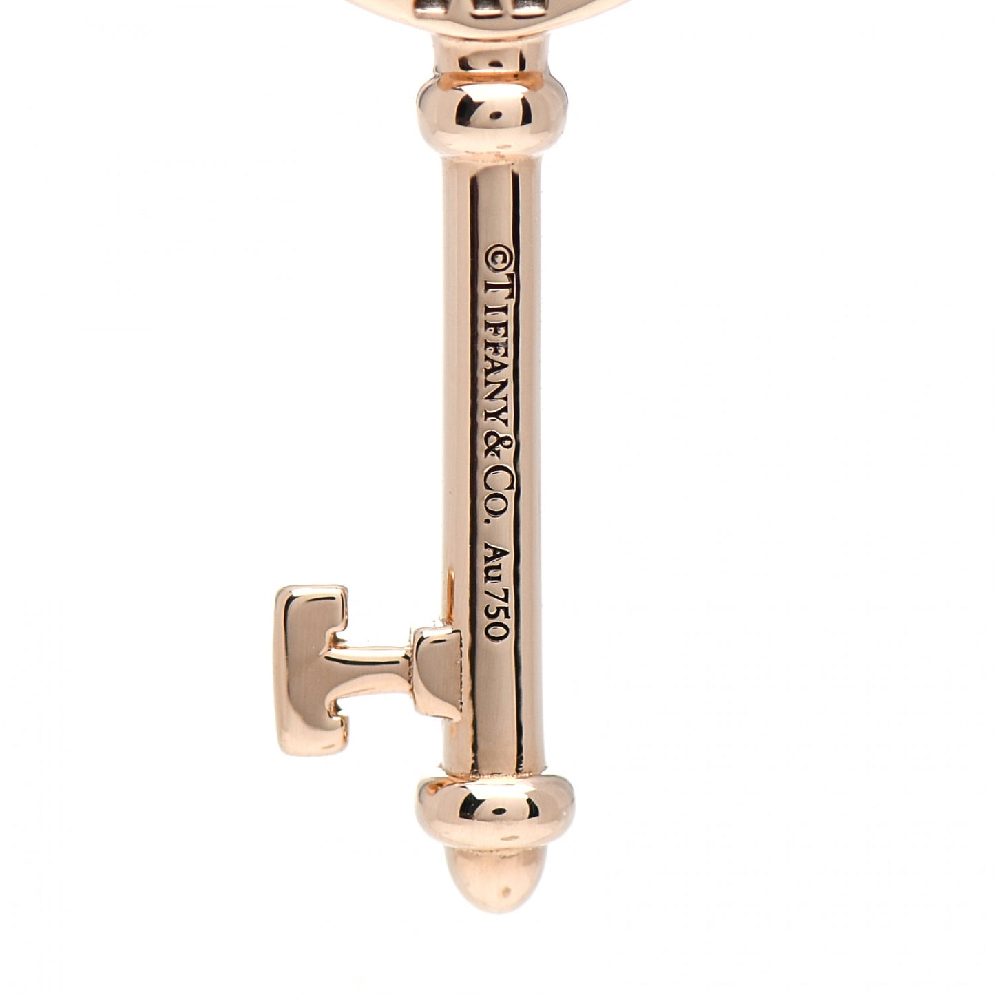 18K Rose Gold Ruby Atlas Pierced Key Pendant