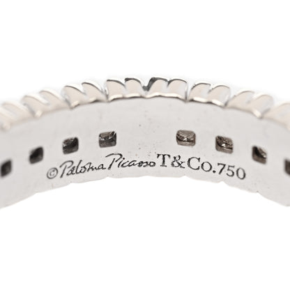 Tiffany 18K White Gold Diamond Crown of Hearts Band Ring 51 5.75 4 of 4