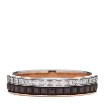 Boucheron 18K Pink White Gold PVD Diamond Quatre Classique Wedding Band Ring 51 5.75 3 of 8