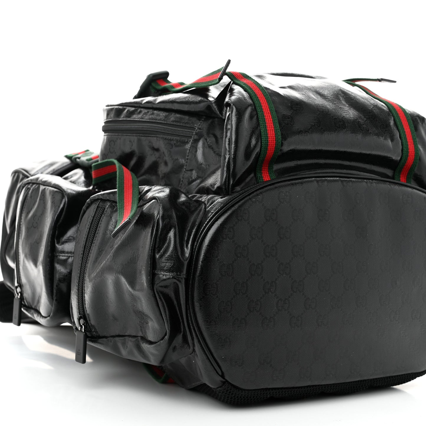 GG Crystal Monogram Web Backpack Black