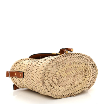 Chloe Raffia Calfskin Marcie Basket Tan 4 of 8