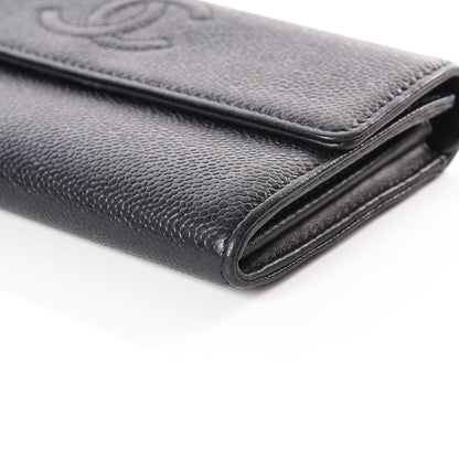 Chanel Caviar Timeless CC Large Gusset Flap Wallet Black 6 of 12