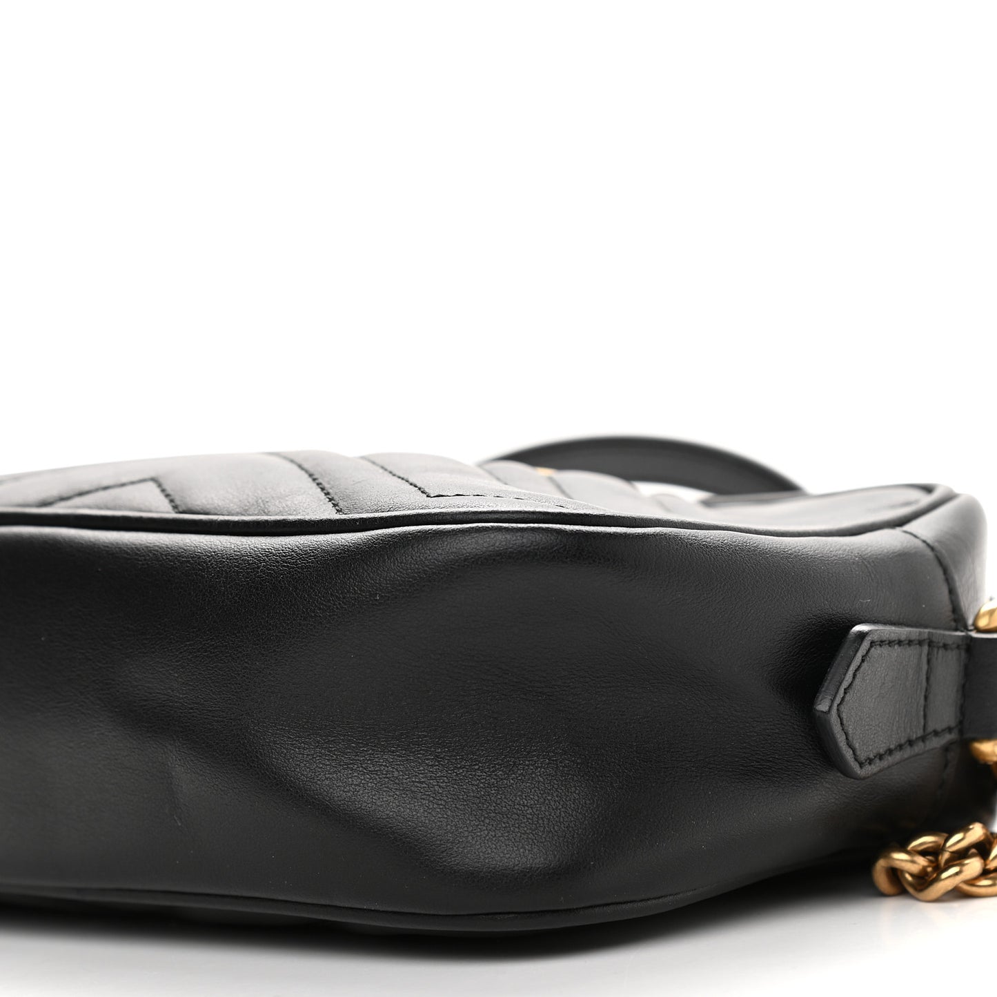Calfskin Matelasse Mini GG Marmont Chain Shoulder Bag Black