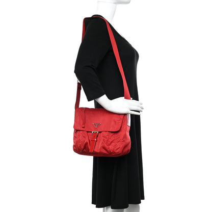 Prada Nylon Vela Sport Messenger Bag Rosso 2 of 13
