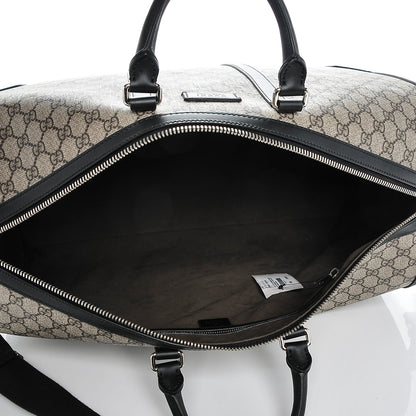 Gucci GG Supreme Monogram Selleria Calfskin Large Duffle Beige Ebony Black 4 of 6