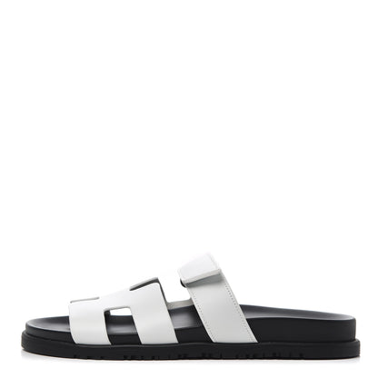 Hermes Calfskin Womens Chypre Sandals 41 White 1 of 9