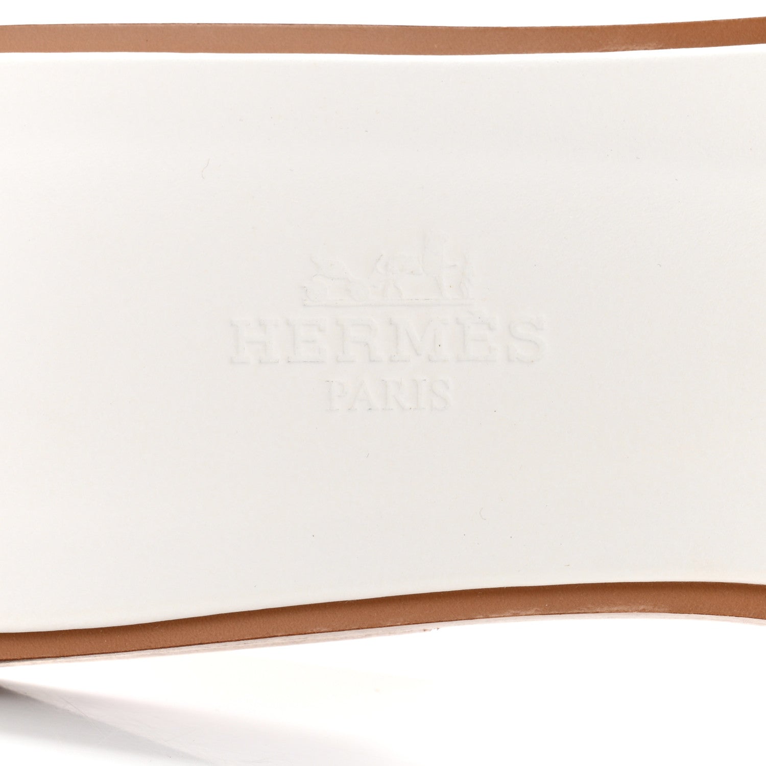Hermes Box Calfskin Oran Sandals 37 White 7 of 9