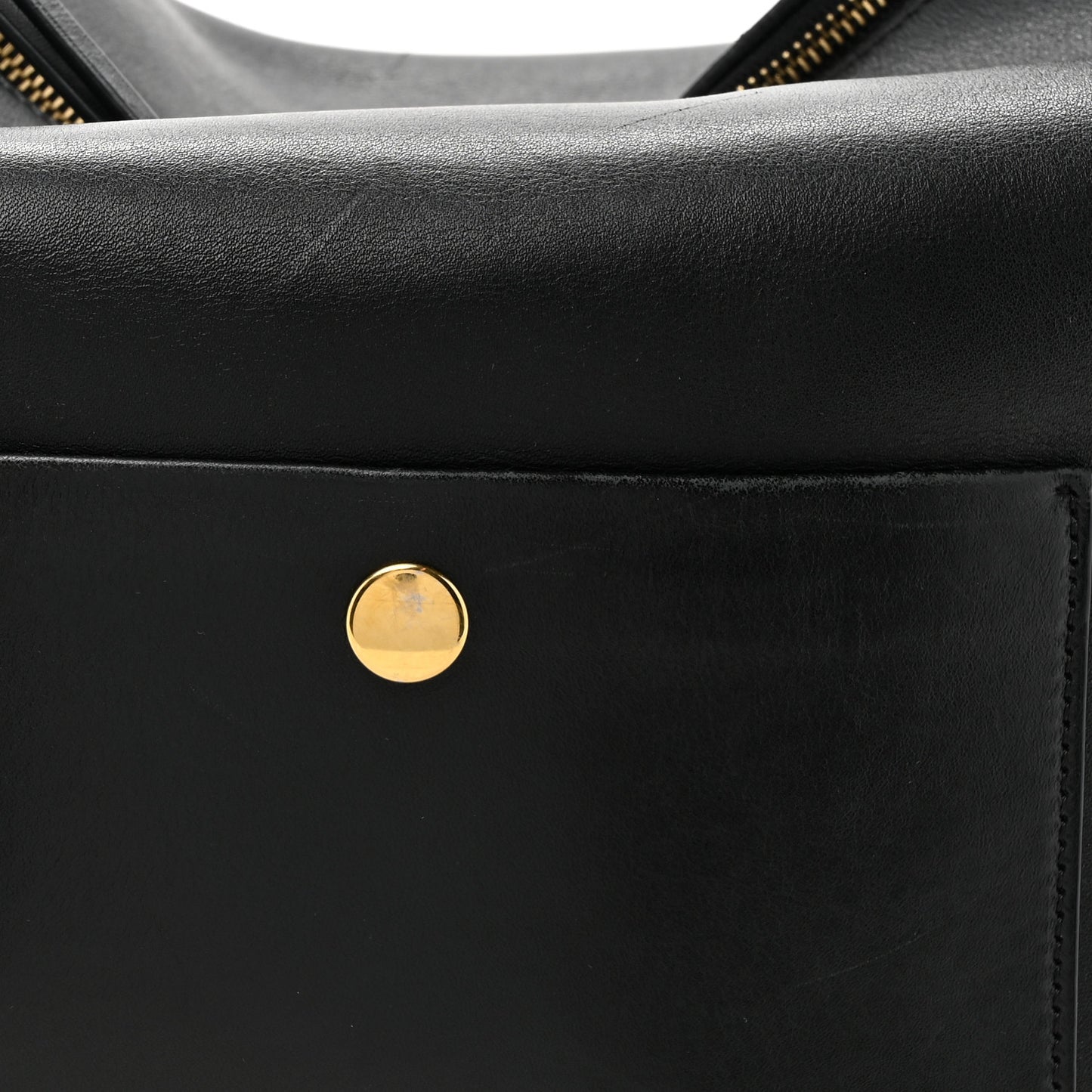 Natural Calfskin Medium Zipped Hobo Black